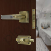Plantex Heavy Duty Door Lock for Bathroom/Balcony/Office with Baby Latch/Mortise Keyless Door Lock (7082 – Brass Antique/Satin Black Matt)