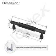 Plantex Cabinet Handle/Kitchen Cabinet Door Handle/Wardrobe/96 mm Cupboard Handle/Door Pull-Push Handle for Home/Office - Pack of 2 (Black)