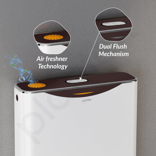 Plantex Flush Tank for Toilet with 10 Ltr Water Capacity/Dual Flushing Cistern for Bathroom/Polypropylene Toilet Flush Tank - Pack of 1 (Boss, Brown & White)
