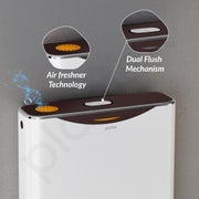 Plantex Flush Tank for Toilet with 10 Ltr Water Capacity/Dual Flushing Cistern for Bathroom/Polypropylene Toilet Flush Tank - Pack of 1 (Boss, Brown & White)