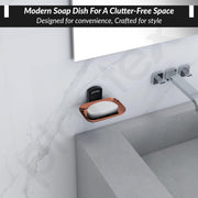 Plantex 304 Grade Stainless Steel soap Dish for Bathroom/Soap Stand for Bathroom/Soap Dish/Bathroom Accessories - Parv (Rose Gold & Black)