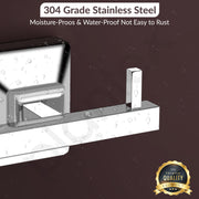 Plantex 304 Grade Stainless Steel Robe Hook/Cloth-Towel Hanger/Door Hanger-Hook/Bathroom Accessories - Pack of 1, Squaro (Chrome)