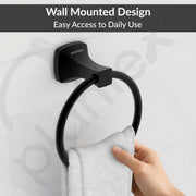 Plantex Space Aluminium Napkin Holder for Wash Basin/180°Swivel Towel Holder for Bathroom/Towel Hanger/Bathroom Accessories (Black Powder Coated)