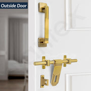 Plantex Stainless Steel Door Kit for Single Door/Door Accessories (10-inch Al-Drop,8-inch Latch,2 Handles of 8 and 7 Inch,7-inch Tower Bolt and 4-inch Door Stopper- (PVD Gold)