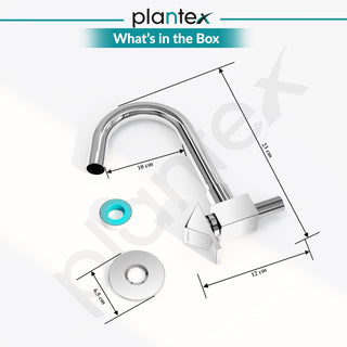 Plantex Kitchen Sink Tap with Water Saving Nozzle/Wall Mount Sink Tap for Kitchen Basin with 360° Swivel Spout-7 Year Warranty by Plantex (PRI-310-Chrome)
