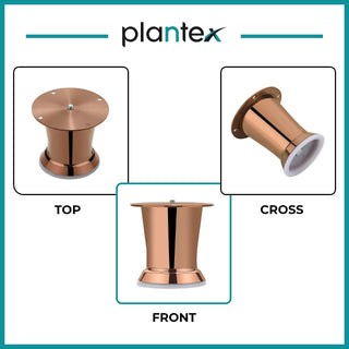 Plantex Heavy Duty 3 Inch Spare Sofa Legs for Bed Furniture/Sofa Legs for Table/Sofa Support Legs Set of 6 Pcs (Rose Gold)
