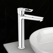 Plantex Single Lever Basin Mixer Tap/Pure Brass Pillar Tap for Wash Basin/Hot and Cold Water Tap for Basin/Long Body Water Tap - Pack of 1 (Chrome, 3227)