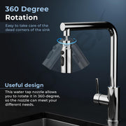 Plantex Brass Water Saving Nozzle for Kitchen Tap/Water Tap Extension with 3 Anti-Splash Modes/Upto 80% Water Saving/Fits F22 and M24 mm tap- (Chrome)