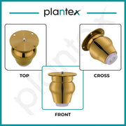 Plantex Heavy Duty Round 3 inch Spare Sofa Legs for Bed Furniture/Sofa Legs for Furniture Fitting/Table Legs/Sofa Leg Set of 2 pcs (Gold Finish)