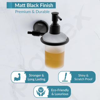Plantex 304 Grade Stainless Steel Handwash Holder for Wash Basin Liquid Soap Dispenser/Bathroom Accessories - Niko (Black)