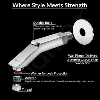 Plantex Bath Tub Spout with Wall Flange/Single Lever Spout/High Flow Tap for Bathroom/Kitchen - (Chrome)