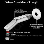 Plantex Bath Tub Spout with Wall Flange/Single Lever Spout/High Flow Tap for Bathroom/Kitchen - (Chrome)