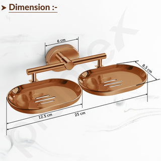 Plantex J4 Stainless Steel Double Soap Dish for Bathroom/Soap Holder for Bathroom/Wall Mounted Soap Holder/Bathroom Accessories (PVD Rose Gold Finish) Onix