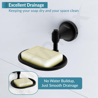Plantex 304 Grade Stainless Steel Soap Holder/Stand for Bathroom and Wash Basin Bathroom Accessories - Niko (Black)