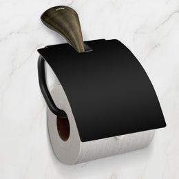 Plantex Smero Pure Brass Toilet Paper Holder/Tissue Paper Stand for Washroom/Bathroom - Contrive (Rich Antique)