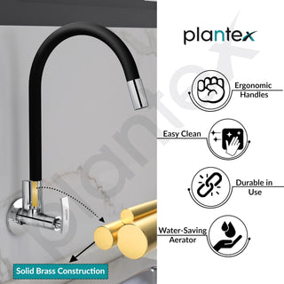 Plantex Pure Brass Kitchen Sink Tap Faucet with Flange and Teflon Tape/360° Swivel Spout for Sink Tap for Kitchen Basin/Flexible Faucet with Water Saving Aerator-7 Year Warranty -(COL-1012 B)
