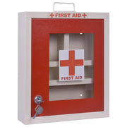 Plantex First Aid Kit Box with Multi Compartment/Emergency Medical Box for Home - School - Office/Medicine Box with Lock & Keys - (Red & Ivory)