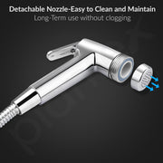 Plantex Jet Spray for Toilet/ABS Health Faucet with 1 Meter Shower Hose Pipe and Wall Hook/Health Faucet Set for Bathroom/Hand Gun for Toilet - (Continental, Chrome)