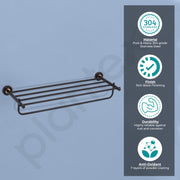Plantex Brass with 304 Grade Stainless Steel Towel Hanger for Bathroom/Towel Rack/Towel Holder/Bathroom Accessories - RDAB (Black)