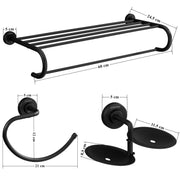 Plantex 304 Grade Stainless Steel Bathroom Accessories Set of 3 - Towel Stand/Napking Hanger/Dual Soap Holder for Bathroom - Daizy (Black)