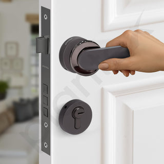 Plantex Door Lock for Home/Main Door Lock Set with 3 Computerized Key/Mortise Lock for Door with Brass Lock Body & Cylinder (SM037, BNM & Black)