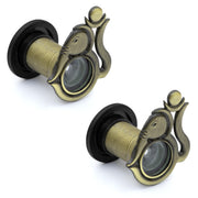 Plantex Solid Brass Door Eye/Door Lens/Door Eye Viewer/Eye Hole for Main Door/180 Degree Ultra Clear Door Viewer for Safe and Secure Home/Office/Hotel - Pack of 2 (Brass Antique)