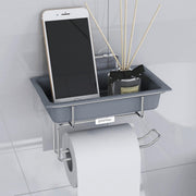 Plantex Stainless Steel with ABS Plastic Self Adhesive Toilet Paper Roll Holder/Tissue Paper Roll Holder with Mobile Stand for Bathroom Accessories Ã¢â‚¬â€œ (Chrome)