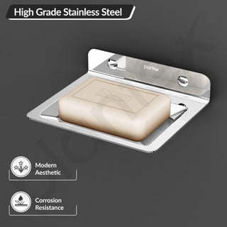 Plantex Soap Dish for Bathroom/Stainless Steel Wall Mounted Soap Holder/Case/Bathroom Accessories - (Chrome)