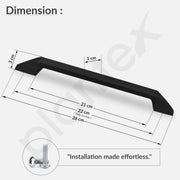 Plantex Cabinet Handle/Kitchen Cabinet Door Handle/Wardrobe/224 mm Cupboard Handle/Door Pull-Push Handle for Home/Office - Pack of 2 (Black)