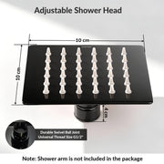 Plantex Stainless Steel Overhead Shower 4 x 4 inch with Water-Saving Technology/High pressure Rain Shower Head without Arm/Bathroom Shower -(Ultra Slim-PVD Black)