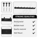 Plantex Wall Hooks for Hanging Cloth/Stainless Steel Towel Hangers/Bathroom Robe Hooks/Door Hangers/Wall Hook Rack/Hook Rail for Hanging Keys - 8 Hooks (Pack of 2, Black)