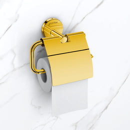 Plantex 304 Grade Stainless Steel Toilet Paper Roll Holder for Bathroom/Toilet Paper Holder/Tissue Paper Roll Holder for Bathroom Accessories - Oreo (Gold)