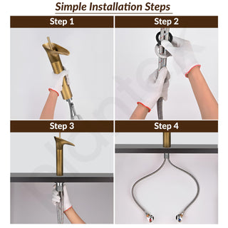 Plantex Pure Brass Basin Mixer Tap Hot & Cold/Single Lever Pillar Cock Water Tap for Wash Basin/Deck Mount-(Brass Antique)