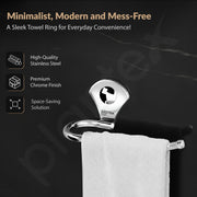 Plantex Royal Stainless Steel Napkin Holder for Wash Basin/Towel Ring/Napkin Holder/Bathroom Accessories (Chrome)
