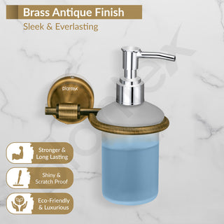 Plantex 304 Grade Stainless Steel Hand Wash Holder for Wash Basin Liquid Soap Dispenser/Bathroom Accessories - Niko (Antique)