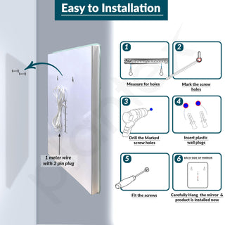 Plantex LED Bathroom Mirror with 3 Tone/Designer Mirror for Living Room/Bedroom/Dressing Room - Rectangle Shape (HM-005, 18 X 24 Inch)