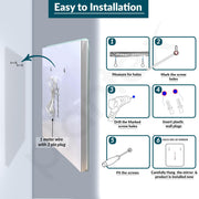 Plantex LED Bathroom Mirror with 3 Tone/Rectangle Mirror for Living Room/Bedroom/Dressing Room - (HM-005, 18 X 24 Inch)