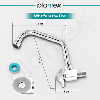 Plantex Kitchen Taps for Home Sink with Water Saving Nozzle for Kitchen Tap/360° Swivel Spout for Sink Tap for Basin with Brass Wall Flange -(PRI-311-Chrome)