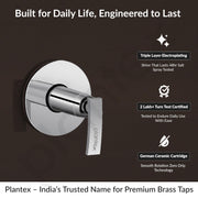 Plantex Pure Brass COL-1006 Angular Concealed Stop Cock/Concealed Stop Valve Tap For Bathroom With Teflon Tape & Brass Adjustable Wall Flange â€“ 15 mm (Mirror-Chrome Finish)