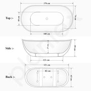 Plantex Bathtub For Bathroom/Bath tub for Adults/Deep Soaker Freestanding Bathtub with Overflow, Popup and Drain Pipe (BSM-211-White-1700mm)