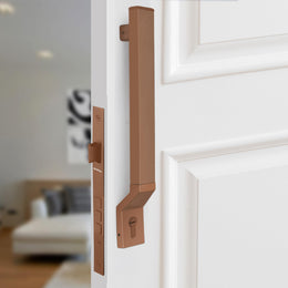 Plantex Door Handle/15 Inch Door Handle with Lock/Stainless Steel Handle Set for Home/Office/Door Accessories (Pack of 1, Rose Gold)