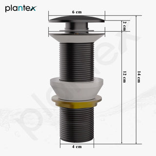 Plantex Pure Brass Pop Up Coupling 5 Inch/Waste Coupling for Wash Basin/Coupling for Drain Out let System Full Thread - Pack of 1 (PVD Grey)