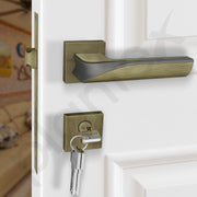 Plantex Triple Security Door Lock for Home/Main Door Lock Set with 3 Years of Warranty/Mortise Lock for Door with Brass Lock Body & Cylinder(7086 - Brass Antique & Satin Black Matt)