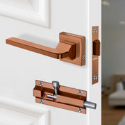 Plantex Heavy Duty Door Lock – Bathroom Door Lock/Mortise Keyless Handle Set for Home/Bathroom/Store Room/Balcony/Office with Baby Latch (605 - PVD Rose Gold)