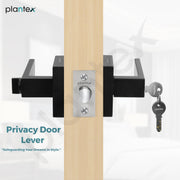 Plantex New Age Heavy Duty Mortise Lock/Main Door Lock Set with 3 Keys/Mortise Door Handle Lock/Door Locks for Residential & Commercial Spaces (Black) Zinc And Brass