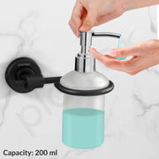 Plantex 304 Grade Stainless Steel Liquid Soap Dispenser/Shampoo Dispenser/Hand Wash Dispenser/Bathroom Accessories - Daizy (Black)