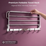 Plantex 24 Inch Towel Rack for Bathroom/304 Grade Stainless Steel Towel Bar/Towel Holder with Rod/Hook/Bathroom Accessories - (Chrome)