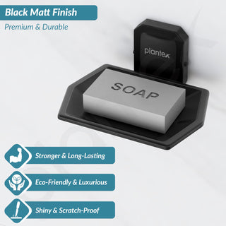 Plantex 304 Grade Stainless Steel Soap Dish/Soap Stand/Bathroom Soap Holder/Bathroom Accessories - Cute (Black)