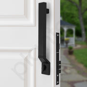 Plantex Door Lock with Handle/15 Inch Door Handle with Lock/Stainless Steel Handle Set for Home/Office/Door Accessories (Pack of 1, Black)
