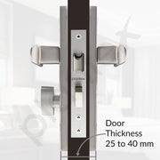 Plantex Heavy-Duty Door Lock Set - Main Door Lock Handle Set/Mortise Lock with 3 Keys, Brass Lock Body & Cylinder (8127 - Satin White & Chrome)